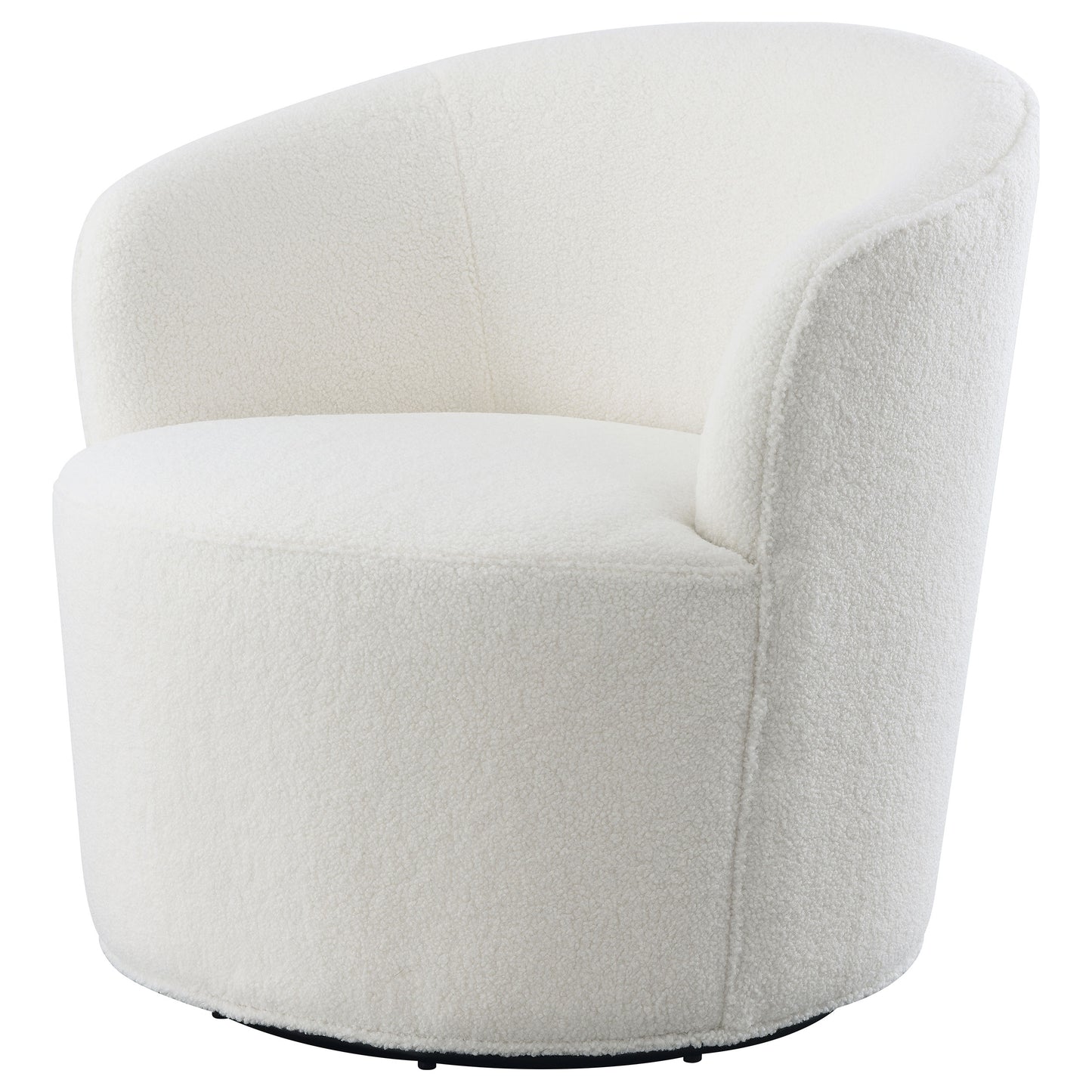 Joyce Upholstered Barrel Back Swivel Chair White