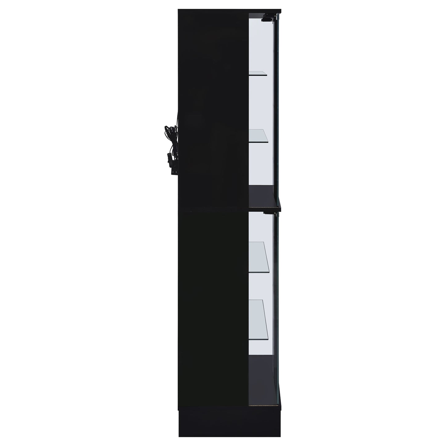 Cabra 4-door LED Curio Display Cabinet Black High Gloss