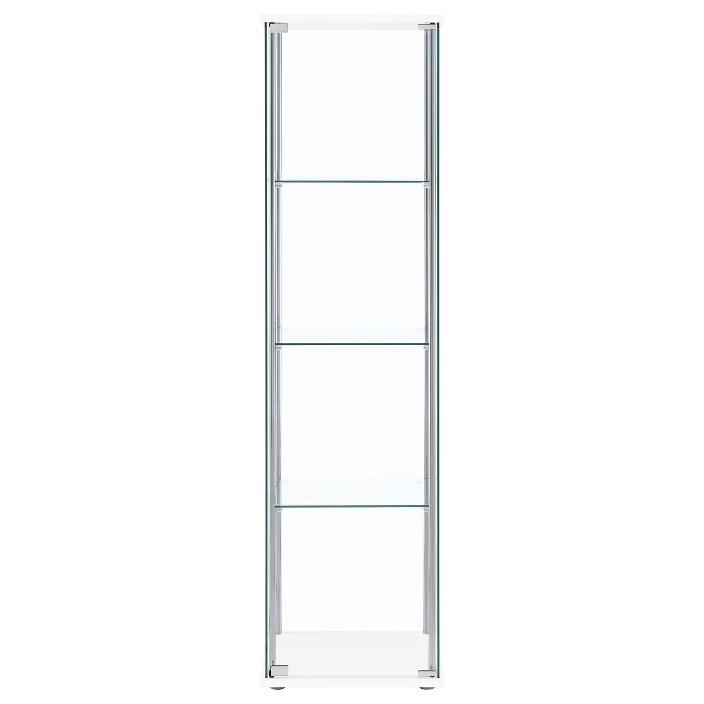 Bellatrix 4-shelf Clear Glass Curio Cabinet White