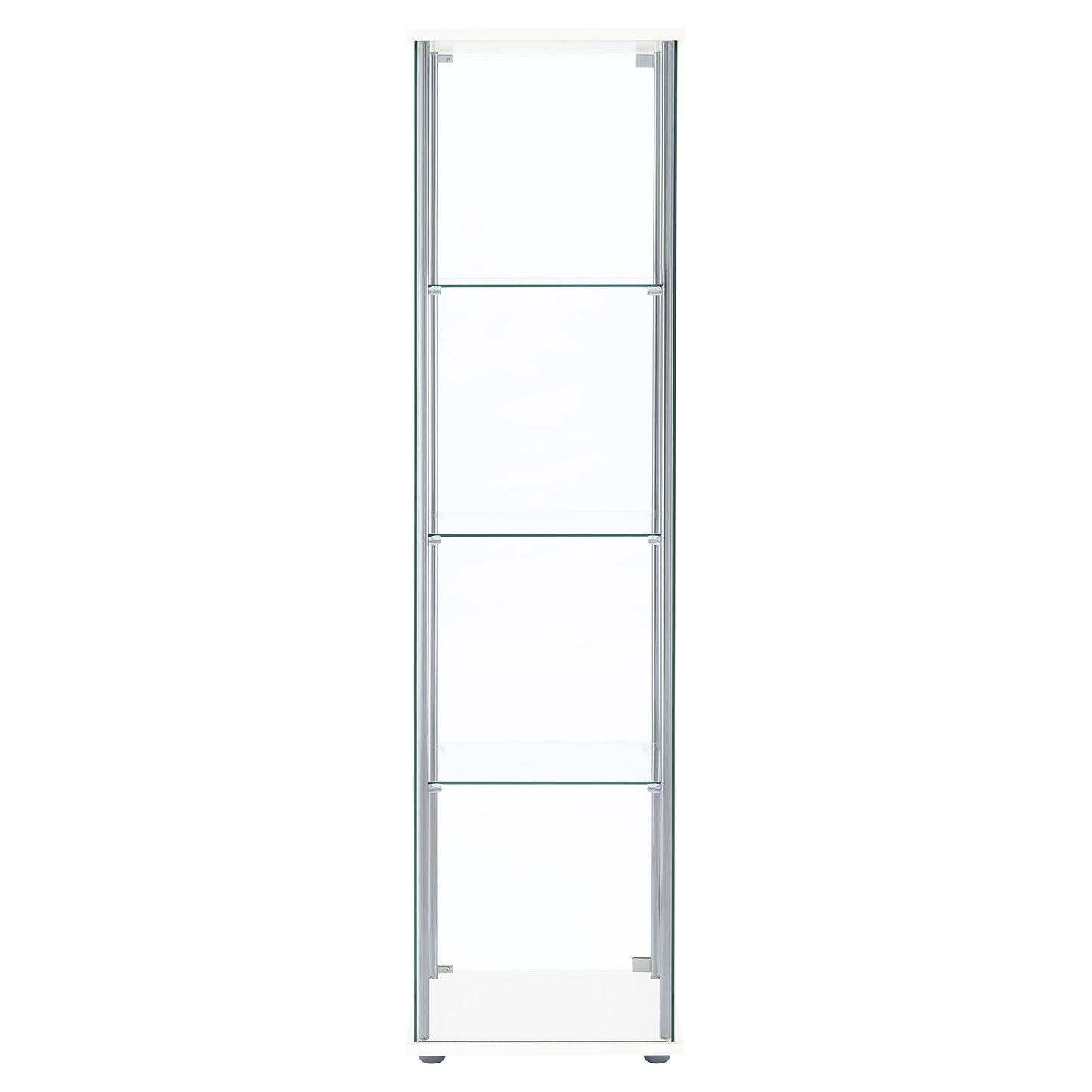 Bellatrix 4-shelf Clear Glass Curio Cabinet White