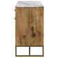 Keaton 3-door Marble Top Herringbone Accent Cabinet Natural