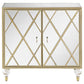 Astilbe 2-door Mirrored Accent Cabinet Silver and Champagne