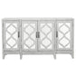 Mckellen 4-door Wood Trellis Accent Cabinet Distressed White