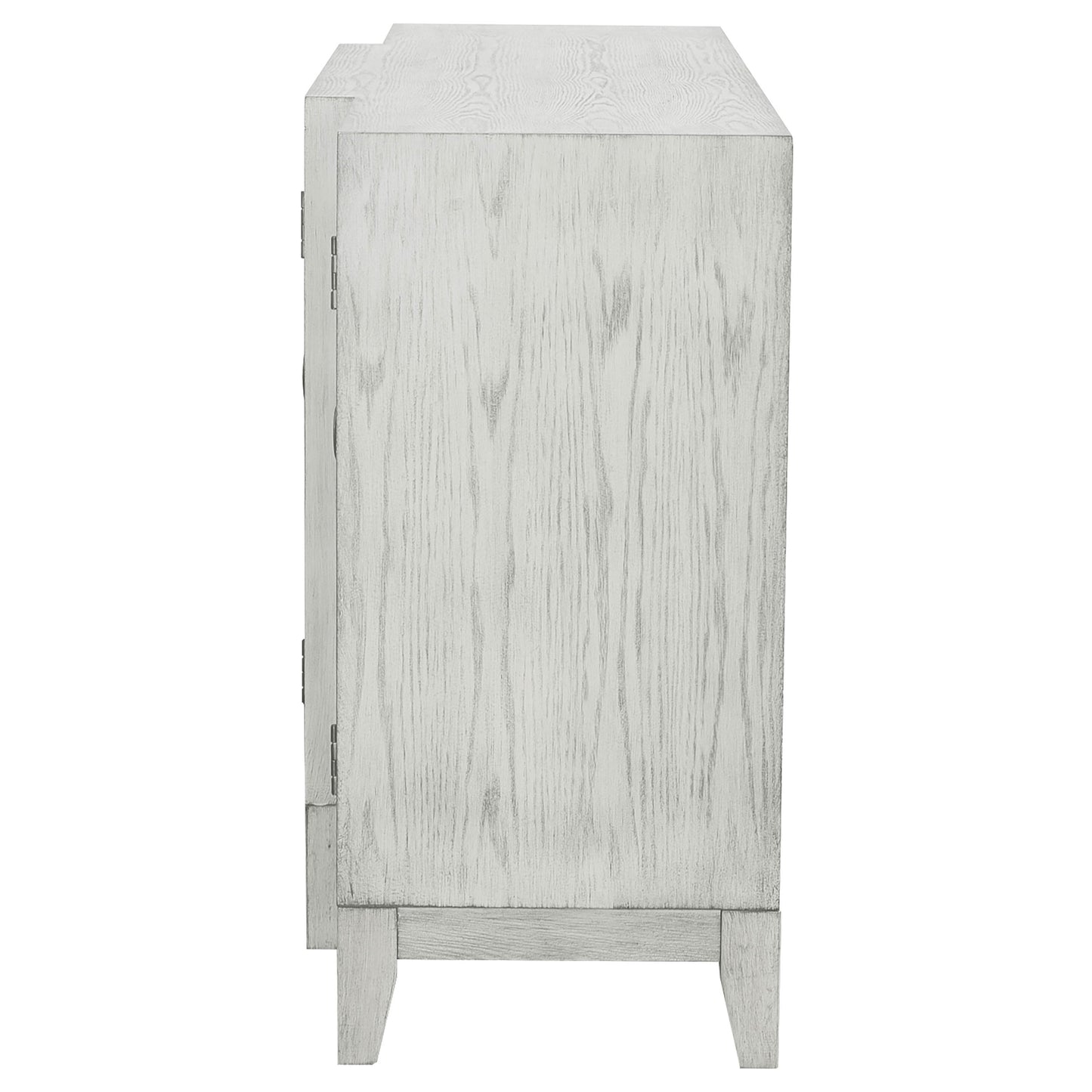 Mckellen 4-door Wood Trellis Accent Cabinet Distressed White