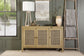 Zamora 3-door Wood Accent Cabinet with Woven Cane Natural