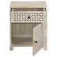 August 1-drawer Trellis Pattern Storage Cabinet White Washed