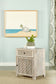 August 1-drawer Trellis Pattern Storage Cabinet White Washed