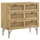 Zamora 3-drawer Wood Accent Cabinet with Woven Cane Natural